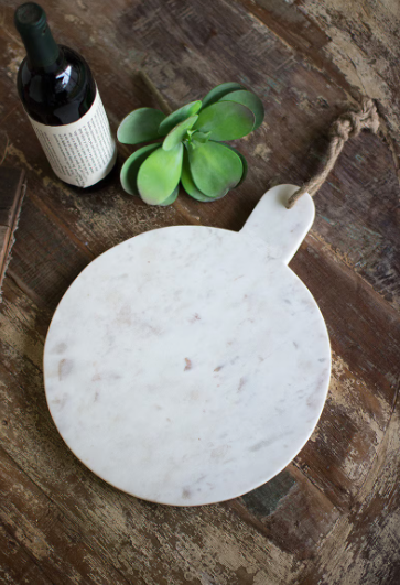 Round White Marble Cutting Board