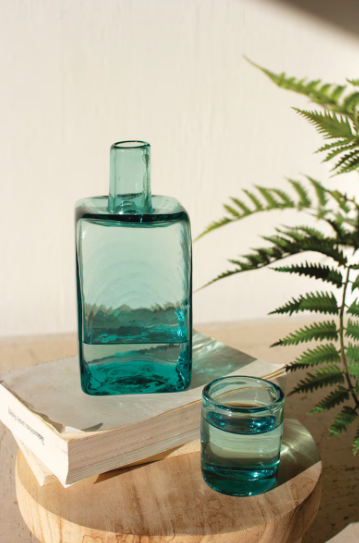 Recycled Glass Bedside Carafe Set