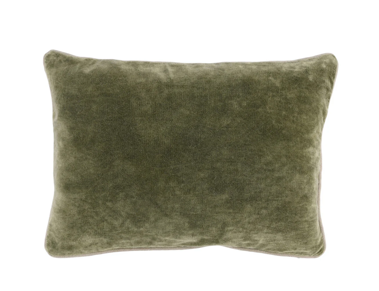 Heirloom Velvet Pillow 14"x20" - Moss