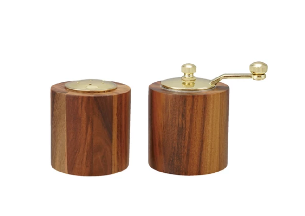 Acacia Wood Salt Shaker & Pepper Mill Set