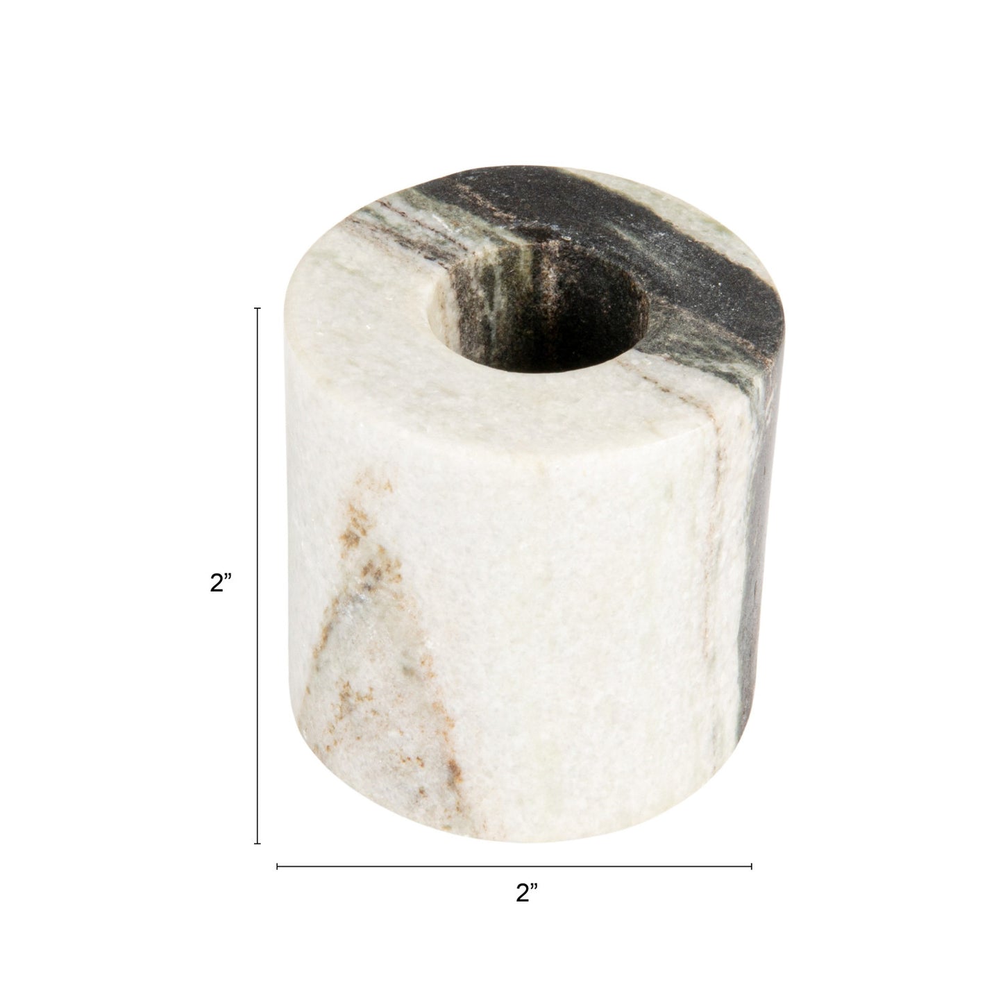 Black Melange Marble Taper Holder - Small