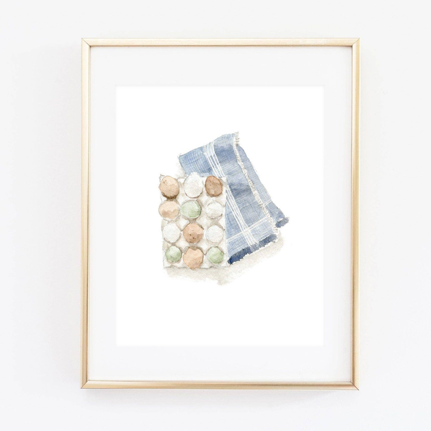 Eggs Watercolor Art Print featuring original kitchen-inspired artwork by Emily Lex.