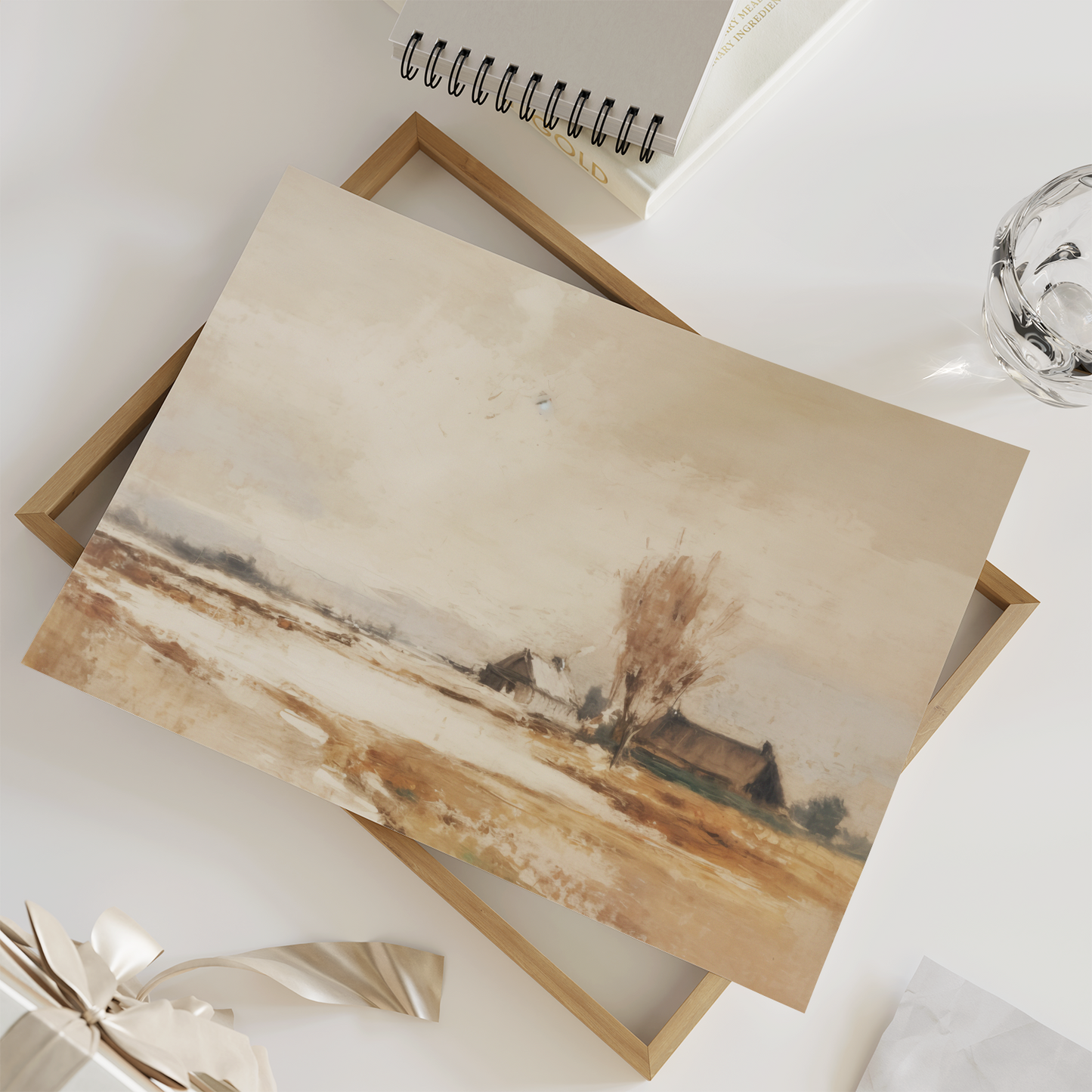 Fall Field House Art Print | 8" × 10" Canvas Panel