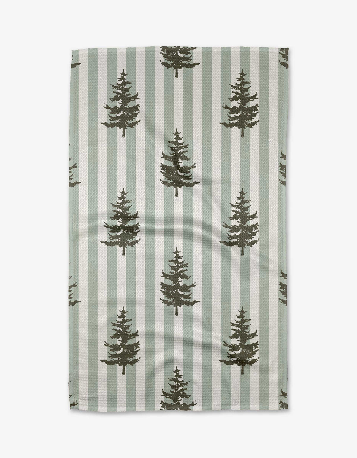 Fir Real Geometry holiday tea towel featuring a festive Christmas design on absorbent, quick-drying Geoweave fabric.