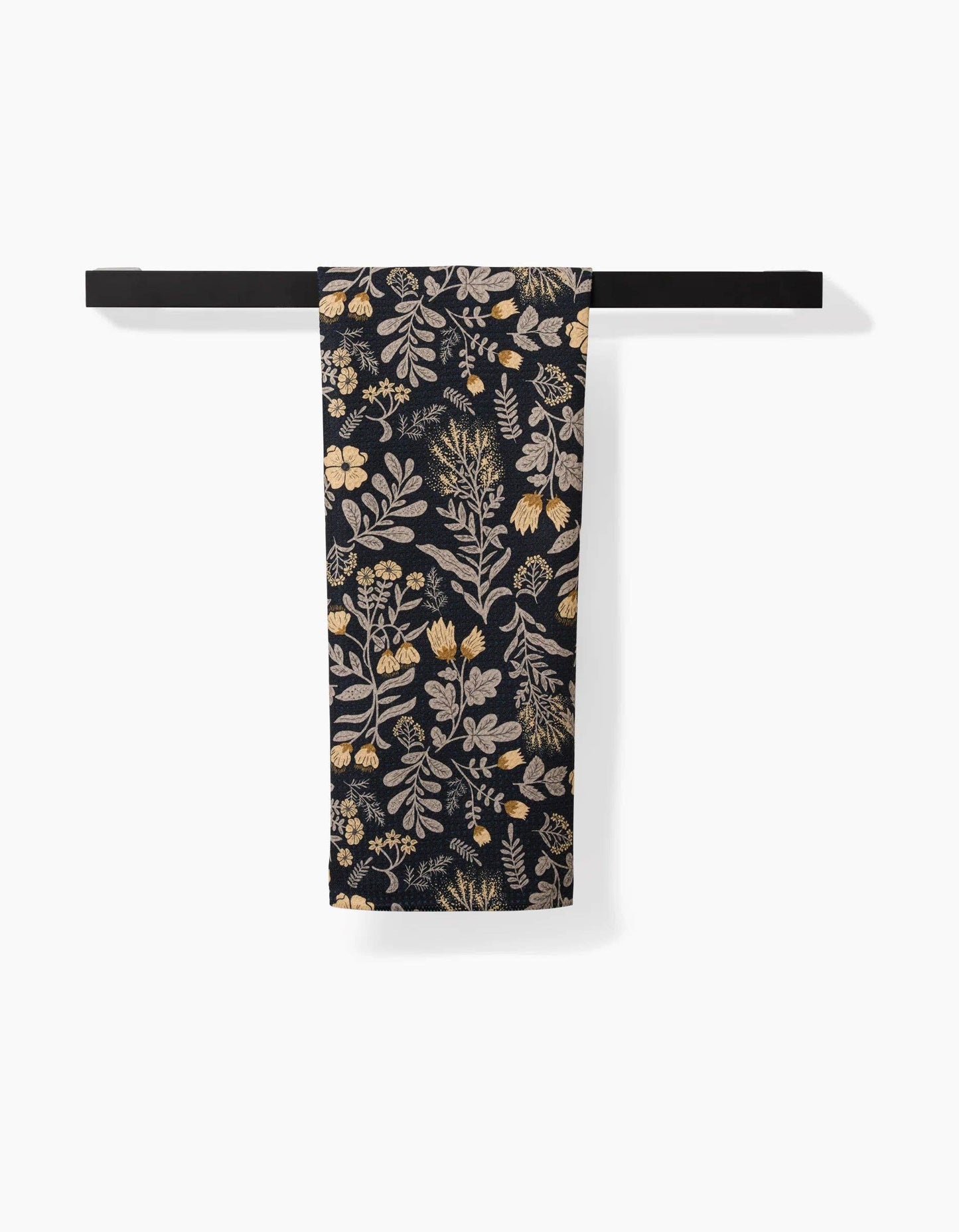 Geoweave kitchen tea towel with woodland wildflower pattern and absorbent texture.