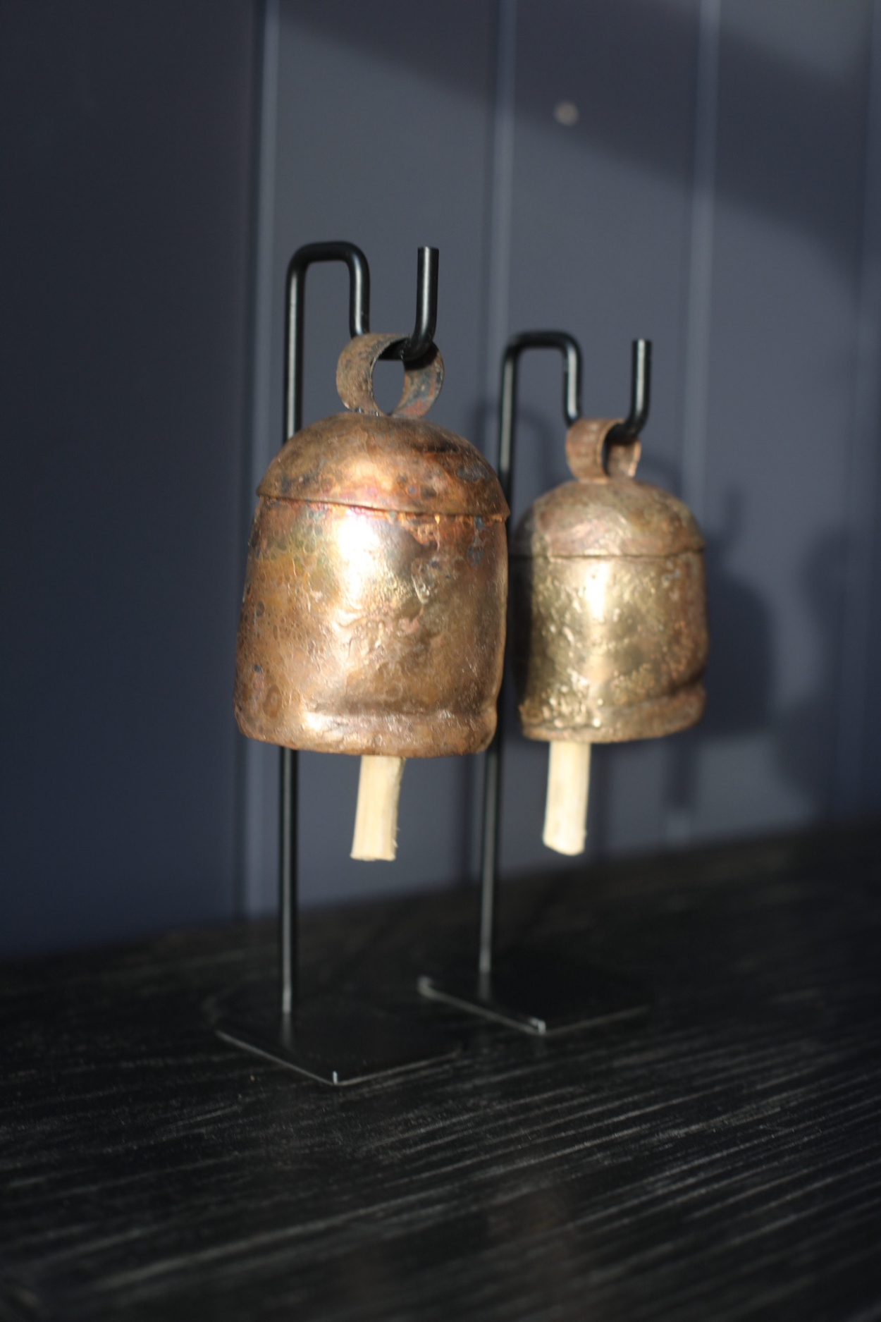 Vintage Inspired Iron Bell Stands – Set of 2