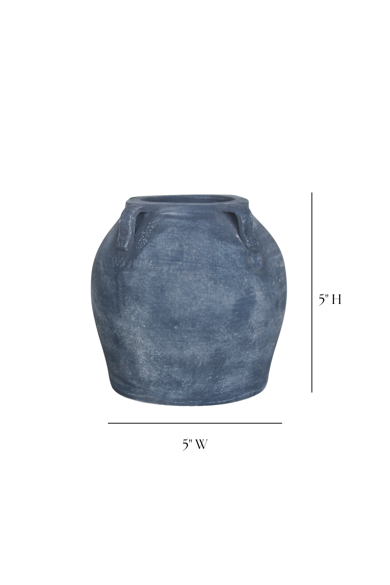 Noir Black Wash Terracotta Vase with Handles