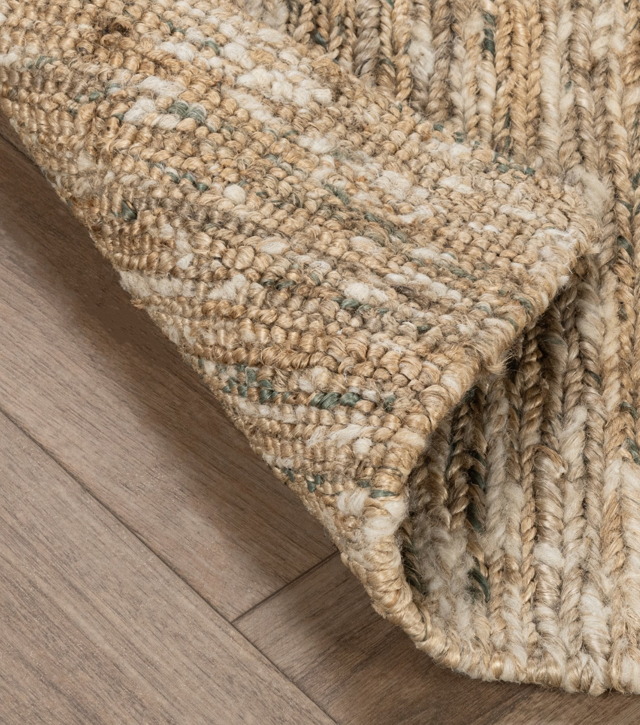 Hayward Soumak Jute Rug - Natural/Green