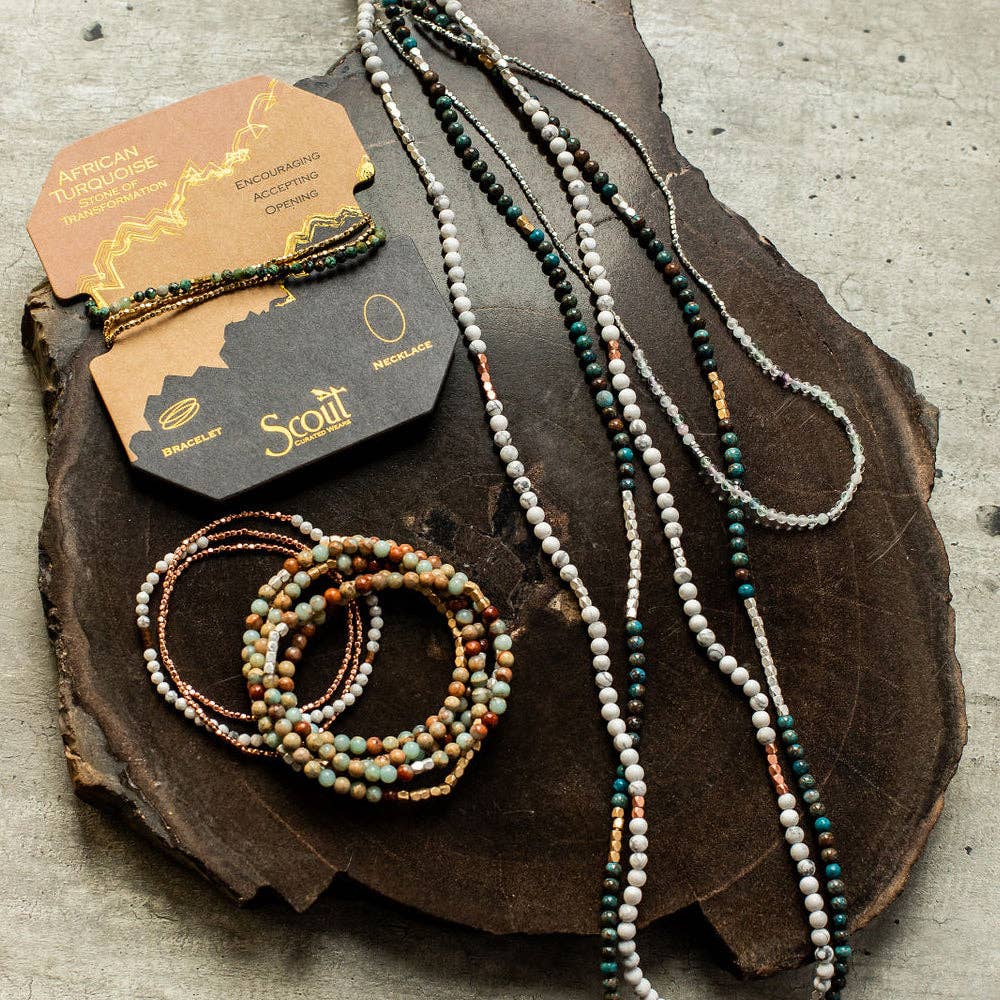 Stone Wrap - Turquoise/gold