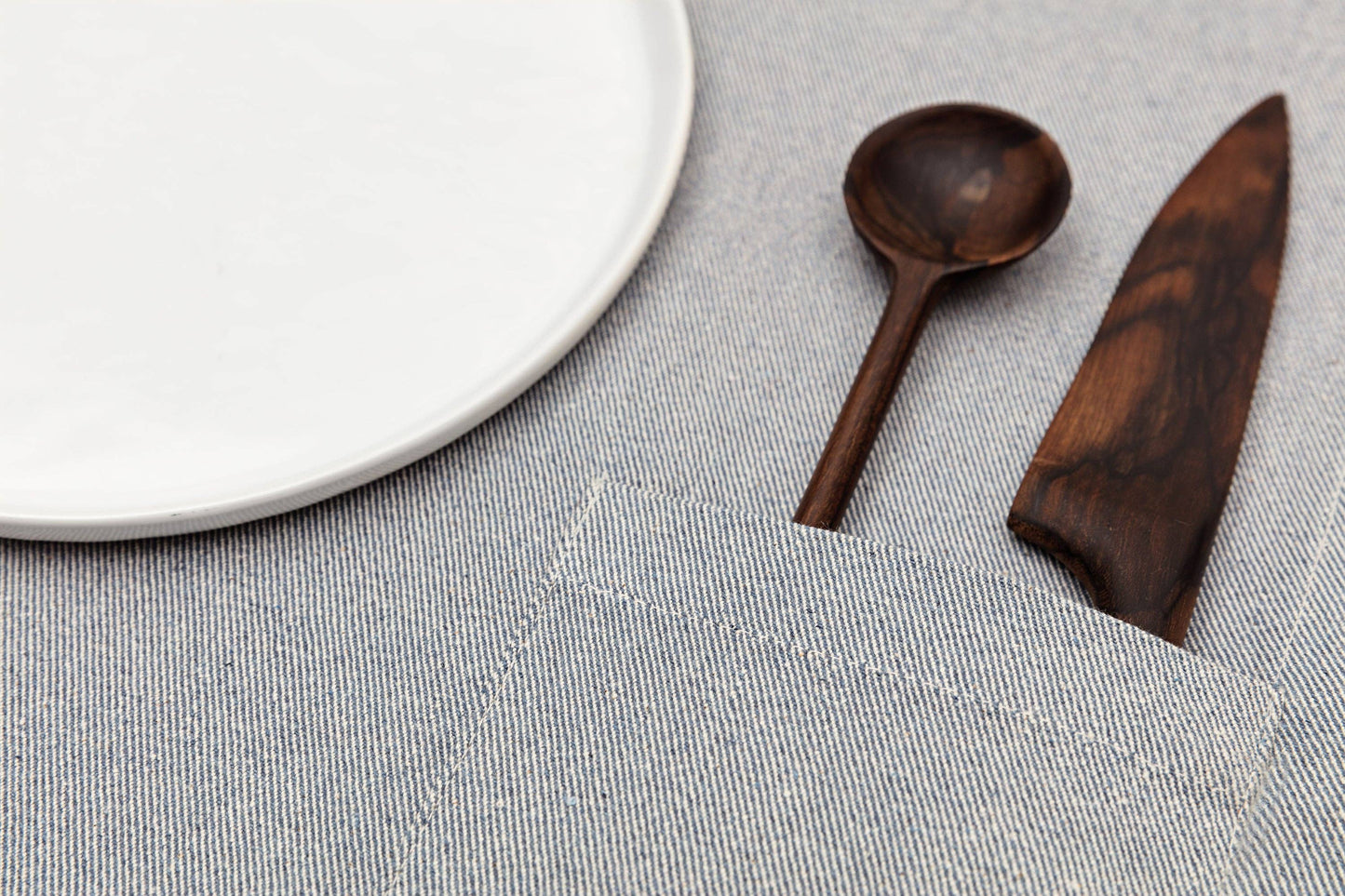 Set of 4 Denim Placemats with Pocket