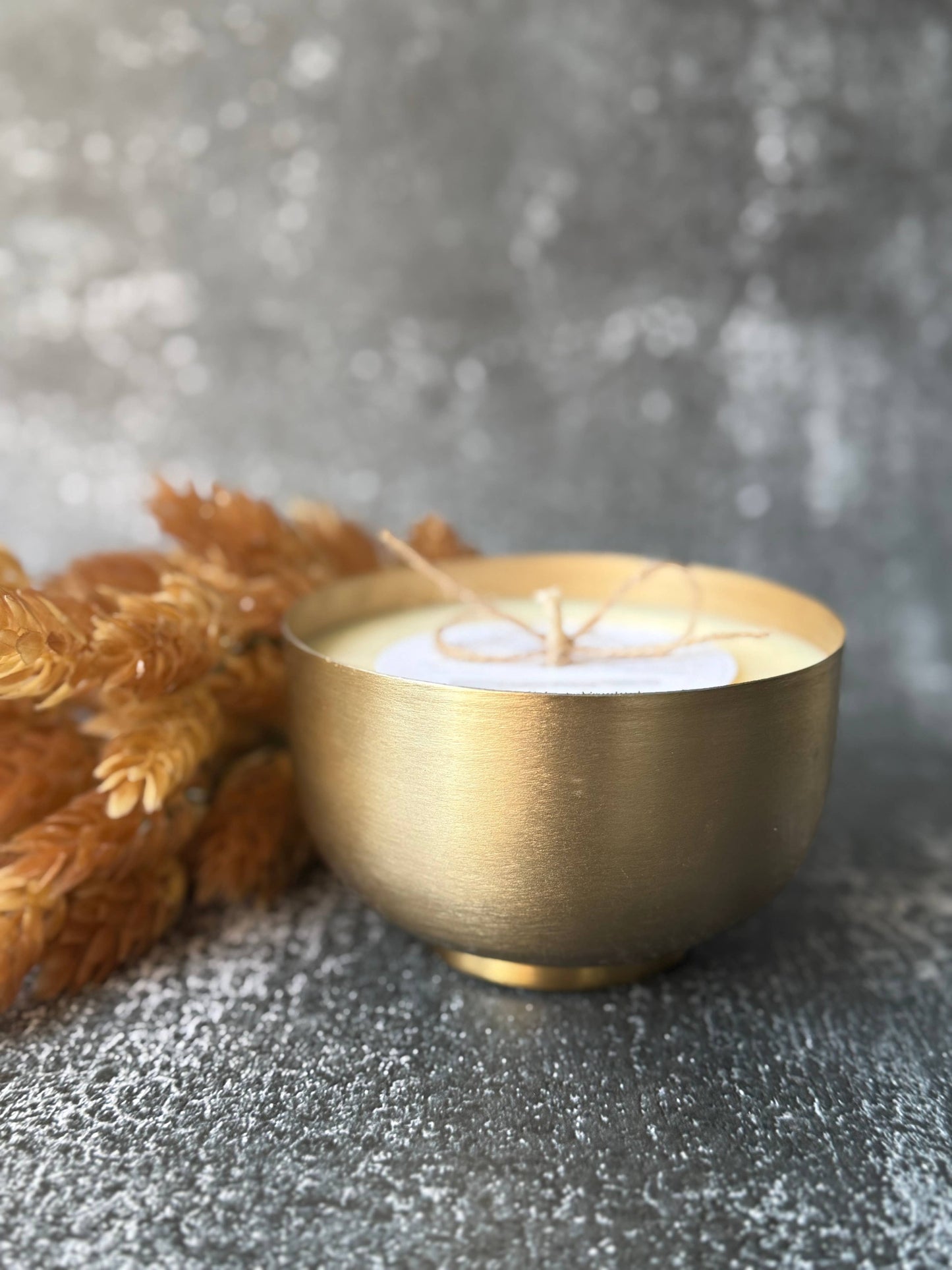 Farmhouse Kitchen Soy Candle | Brushed Gold Bowl | 14 oz