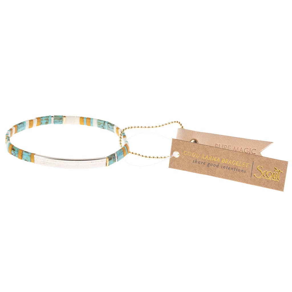 Good Karma Miyuki Bracelet - Turquoise/Silver