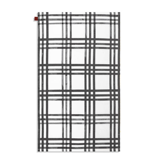 Black Plaid Cotton Twill Kitchen Towel