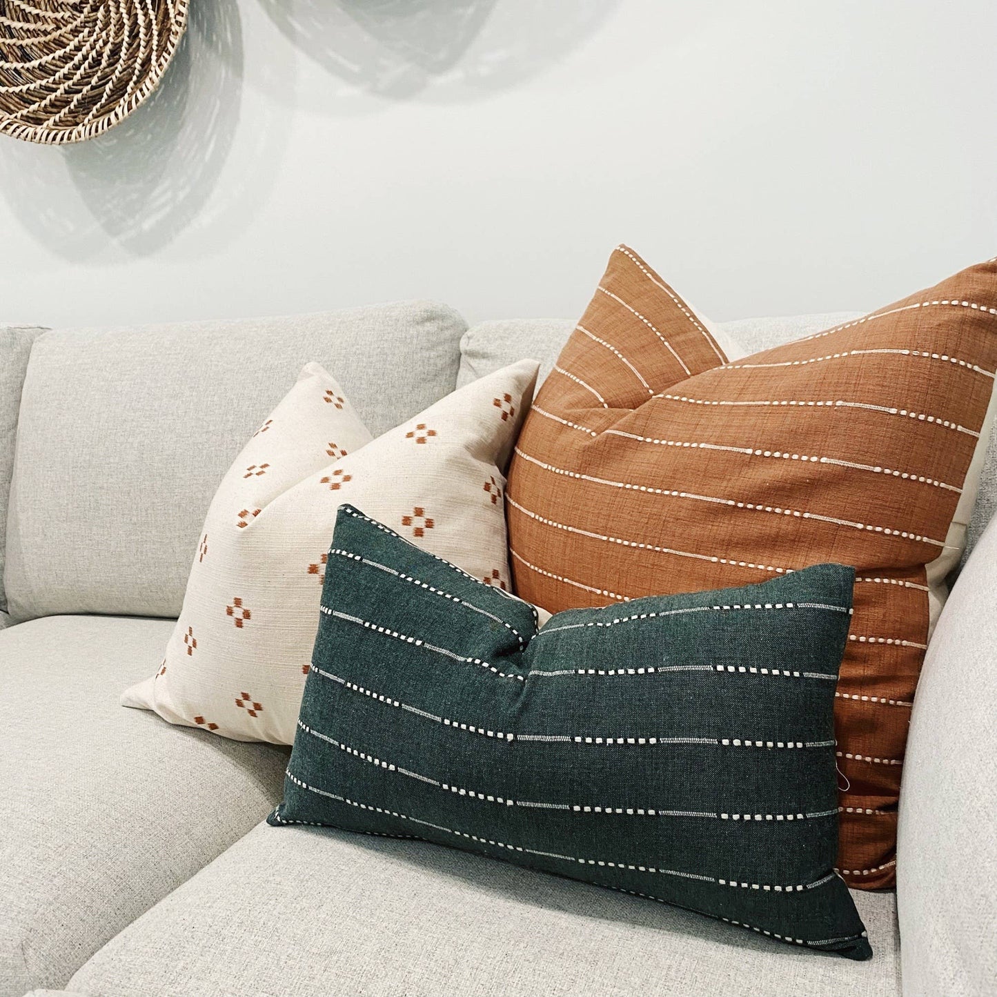 Kala Hmong Taupe Pillow 20"x20"