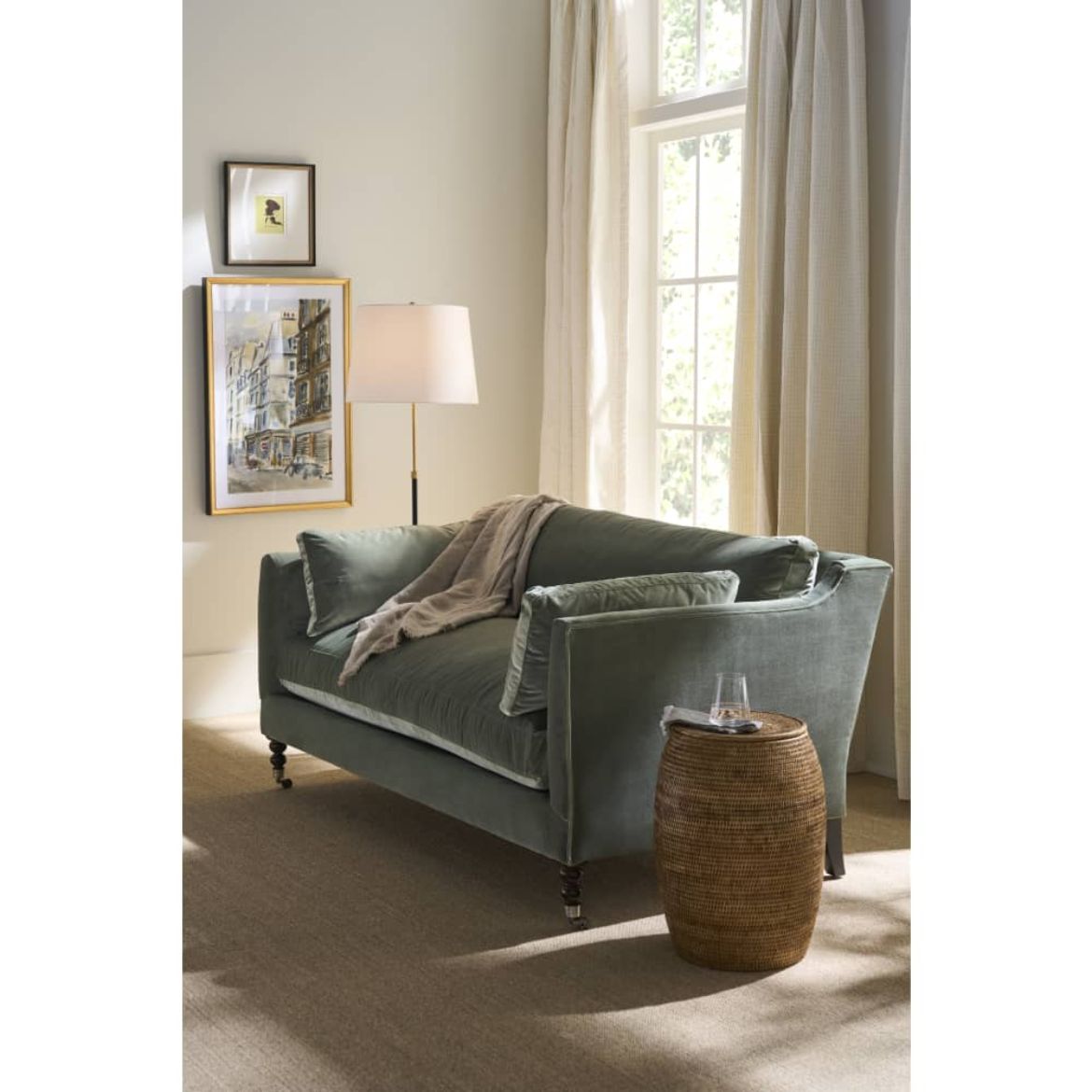 Madeline Sofa – Antique Moss Velvet