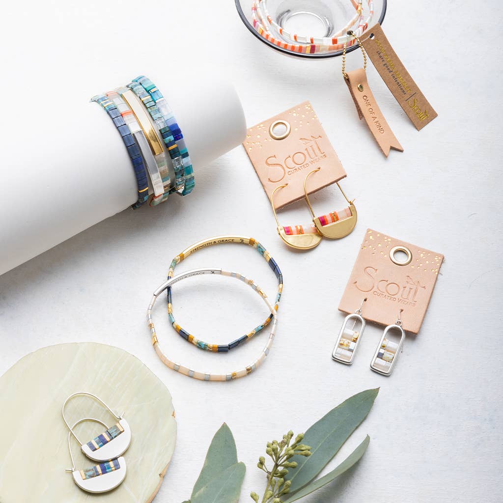 Good Karma Miyuki Bracelet - Mint/Peach/Gold