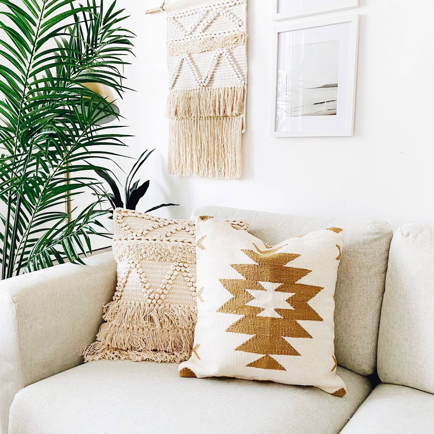 Ithaca Kilim Pillow Sand: 18"x18"