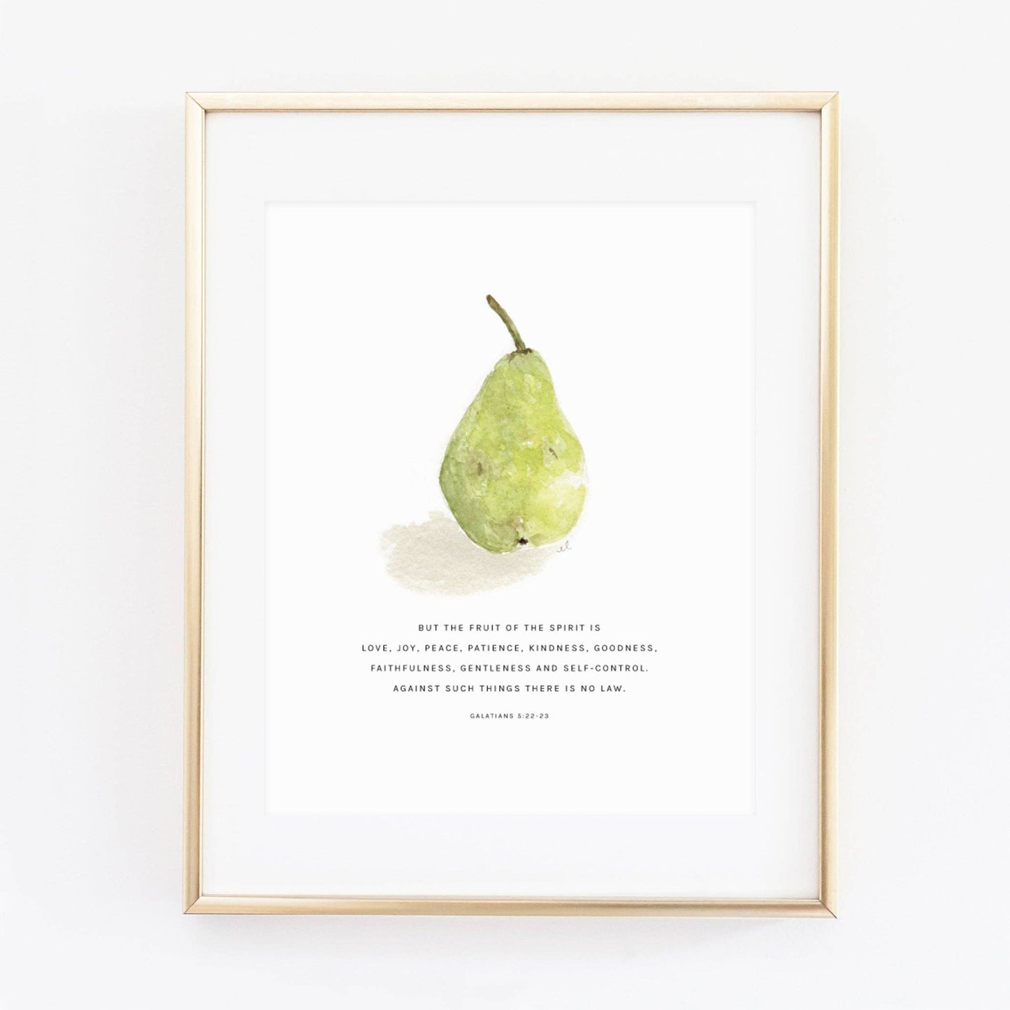 Galatians 5:22-23 pear scripture print