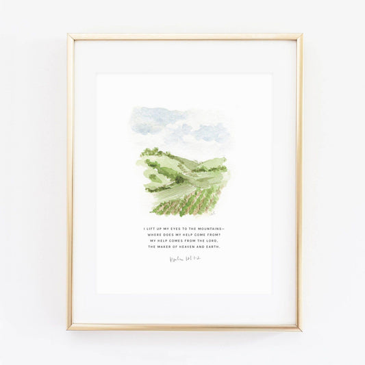 Psalm 121:1-2 vineyard scripture print
