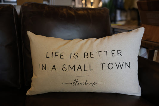 Better in a Small Town Ellensburg Lumbar Pillow