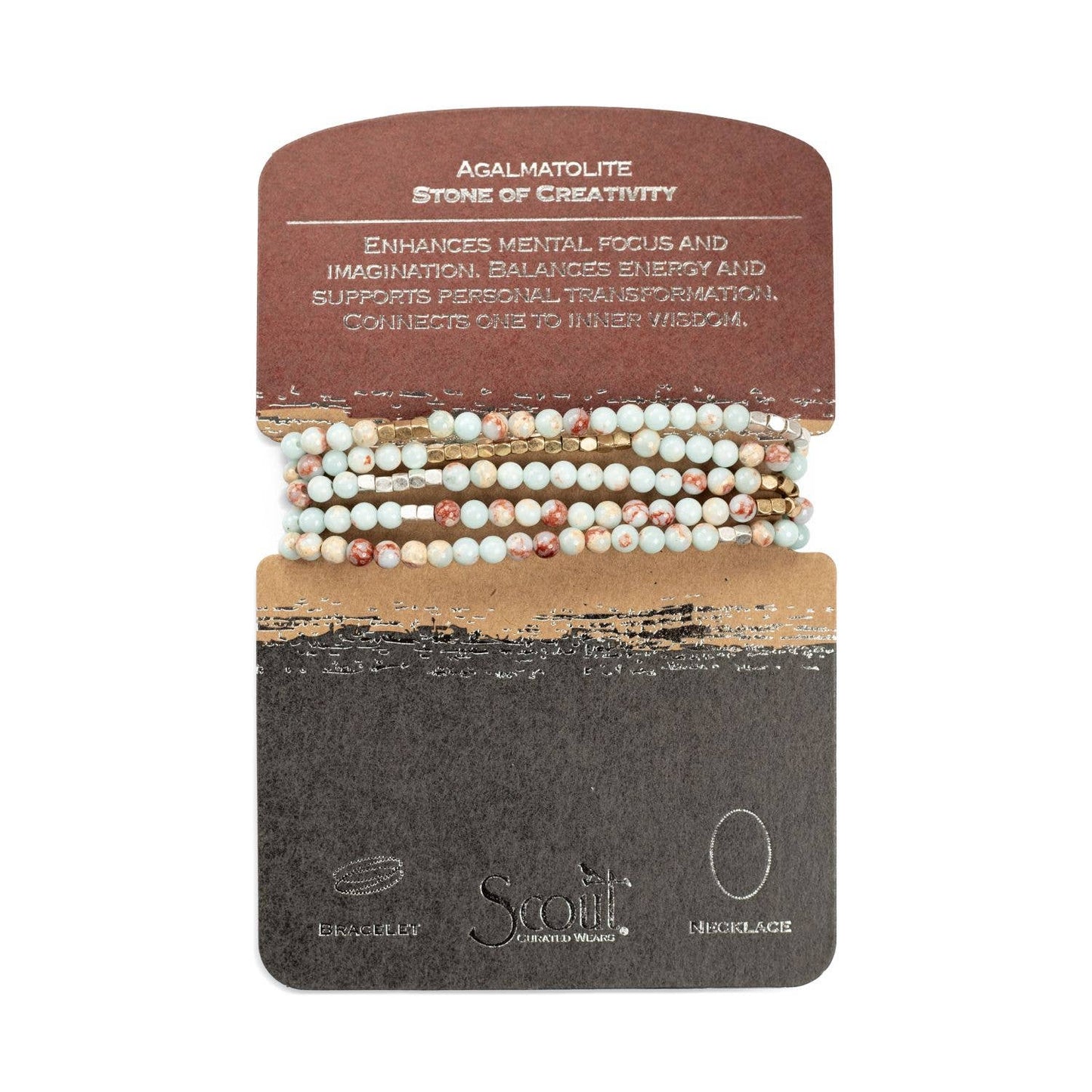 Stone Wrap - Agalmatolite/Silver/Gold
