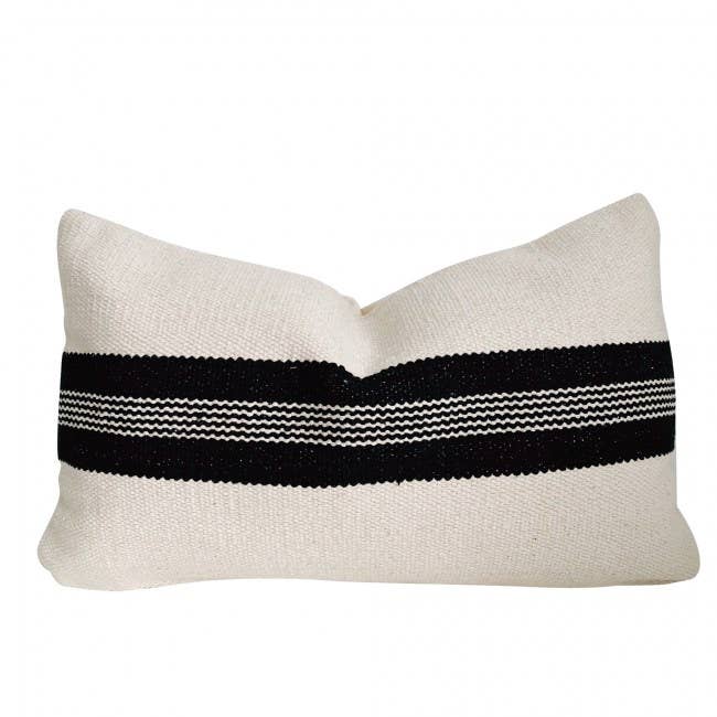 Kai Striped Lumbar Kilim Pillow 12"x20"