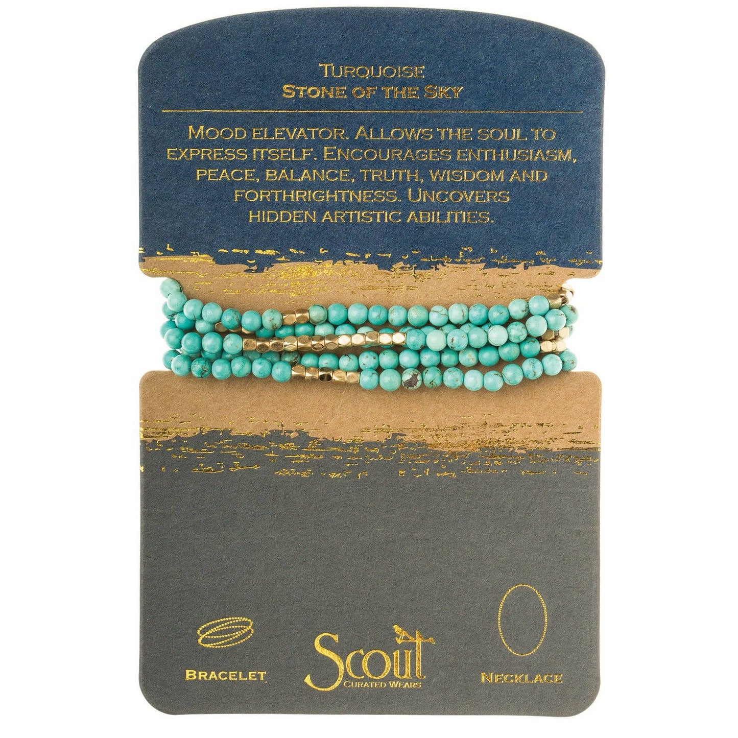 Stone Wrap - Turquoise/gold