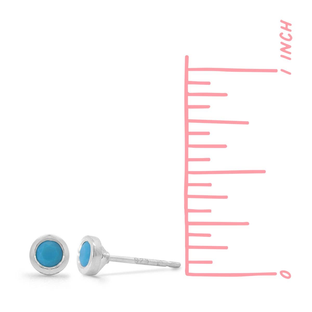 Mini White Topaz Nano Gemstone Stud Earrings