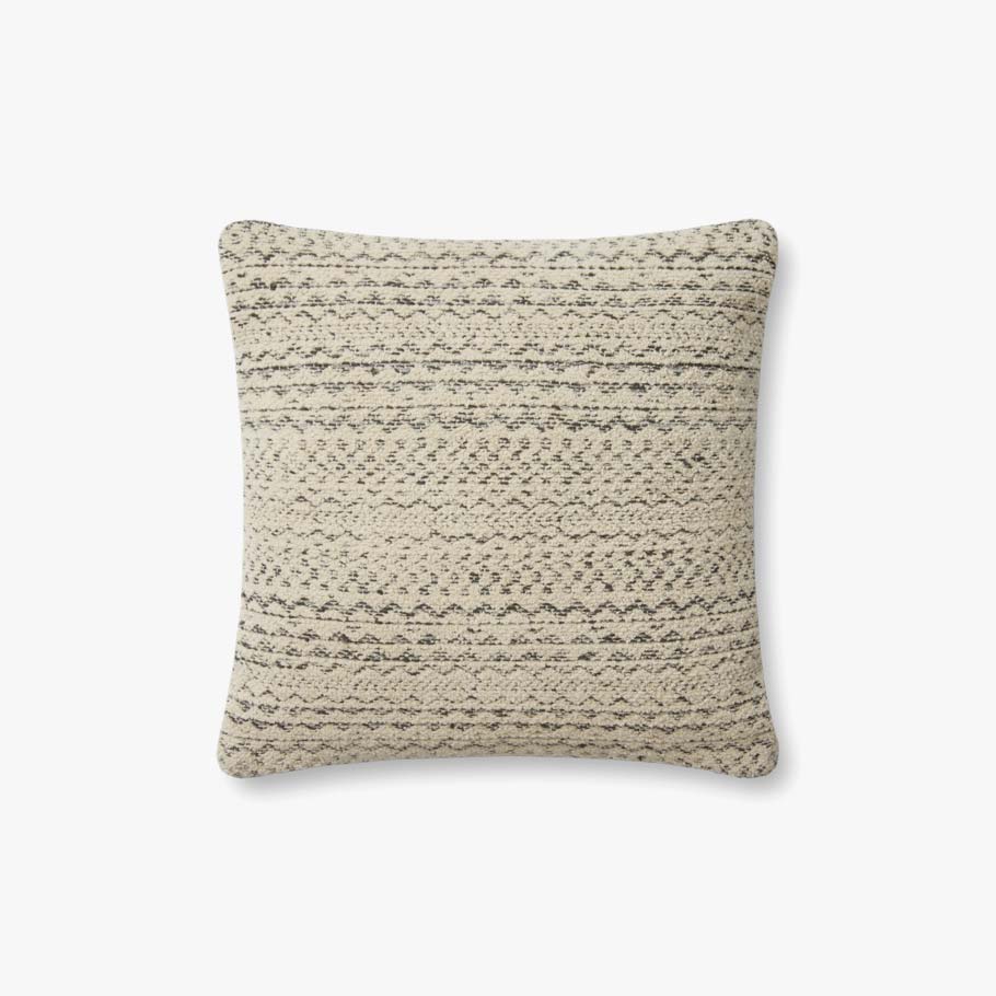 Charcoal & Ivory Pillow | 18" × 18" | Down Filled