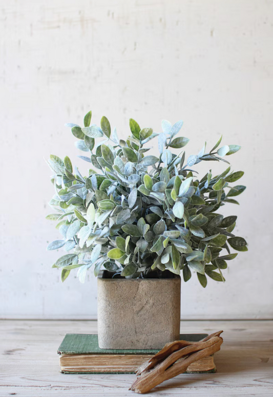 Artificial Sage Bush In a Square Pot