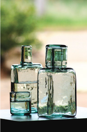 Recycled Glass Bedside Carafe Set