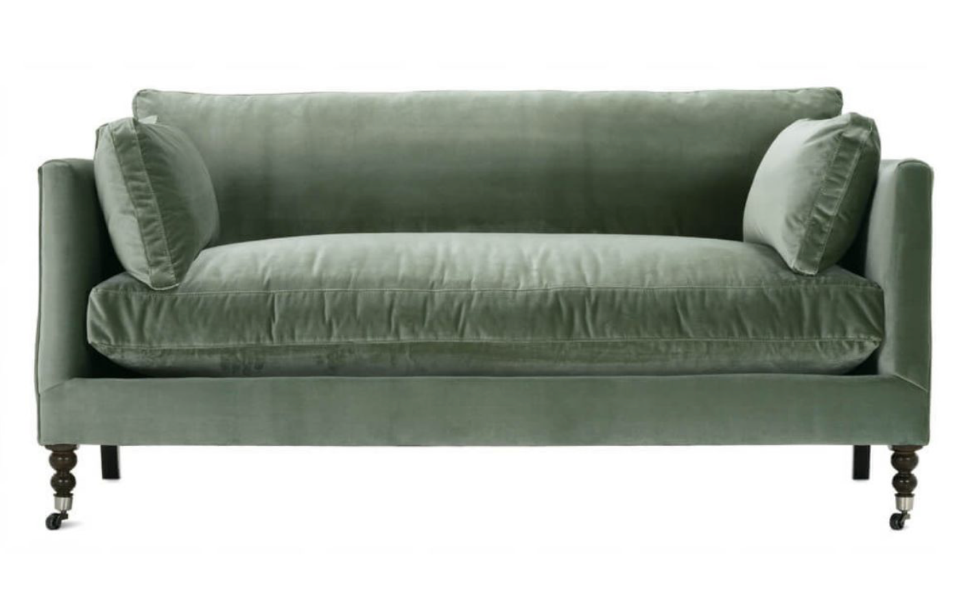 Madeline Sofa – Antique Moss Velvet