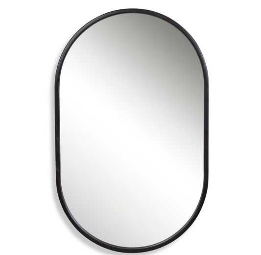 Varina Oval Mirror, Black