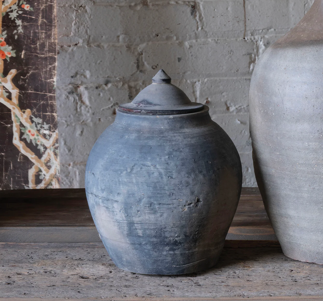 Vintage Lidded Village Jar