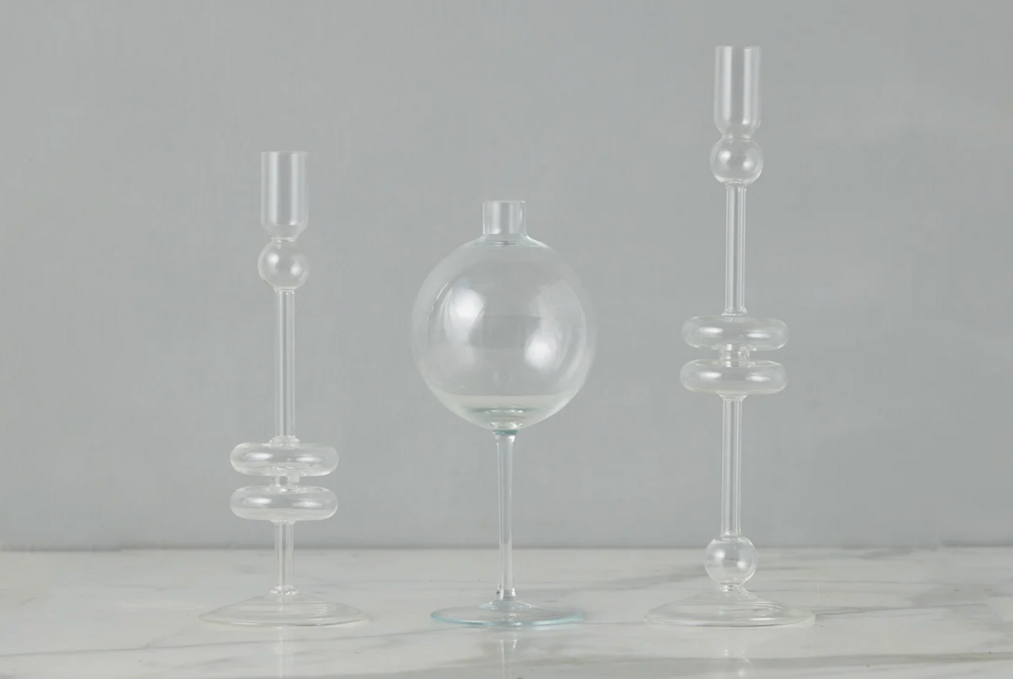 Clear Wine Glass Vase - Medium