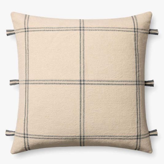 Amber Lewis Lainey Natural/Blue Pillow