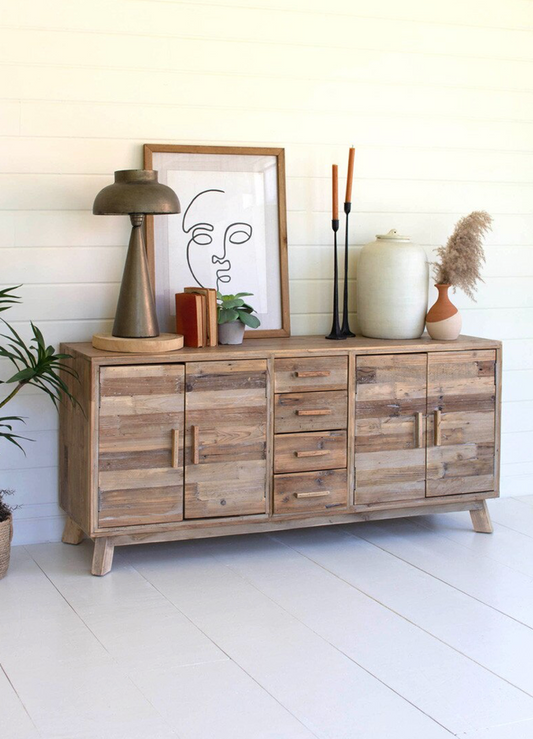 Wooden Chest with Four Doors and Four Drawers