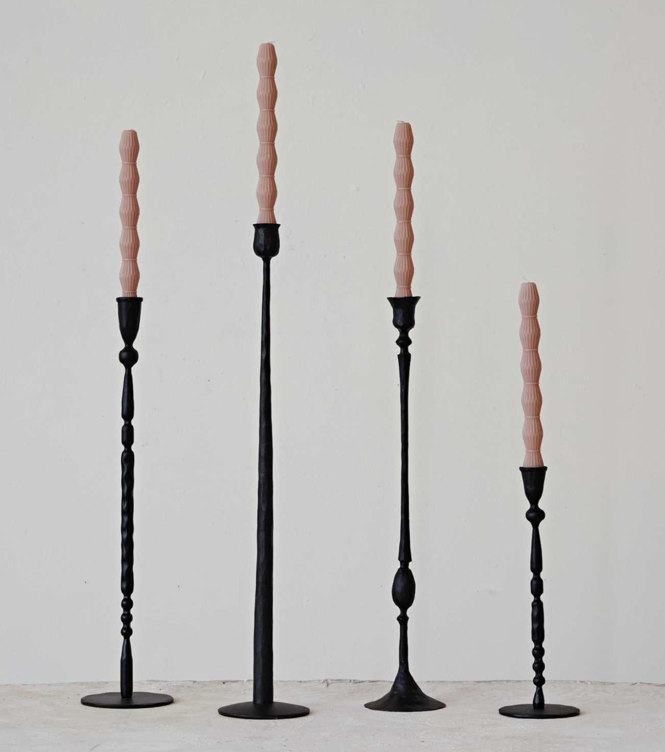 24" Hand-Forged Cast Iron Taper Holder, Black