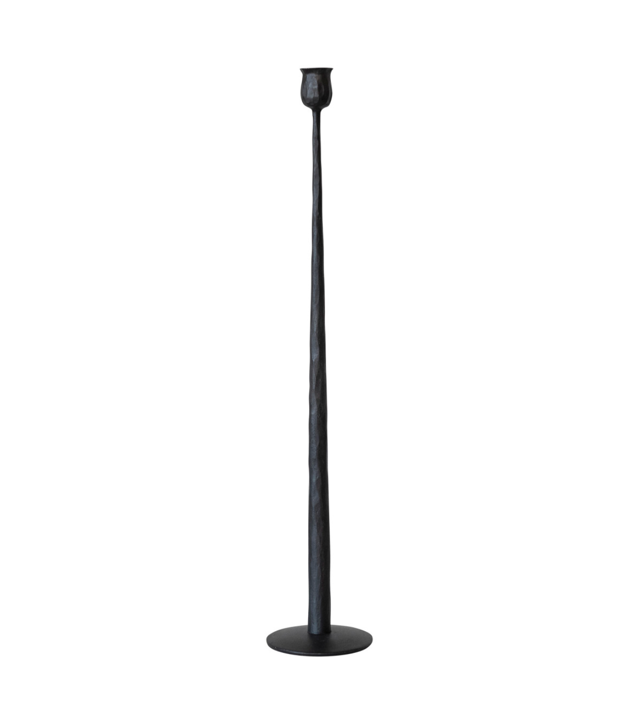 24" Hand-Forged Cast Iron Taper Holder, Black