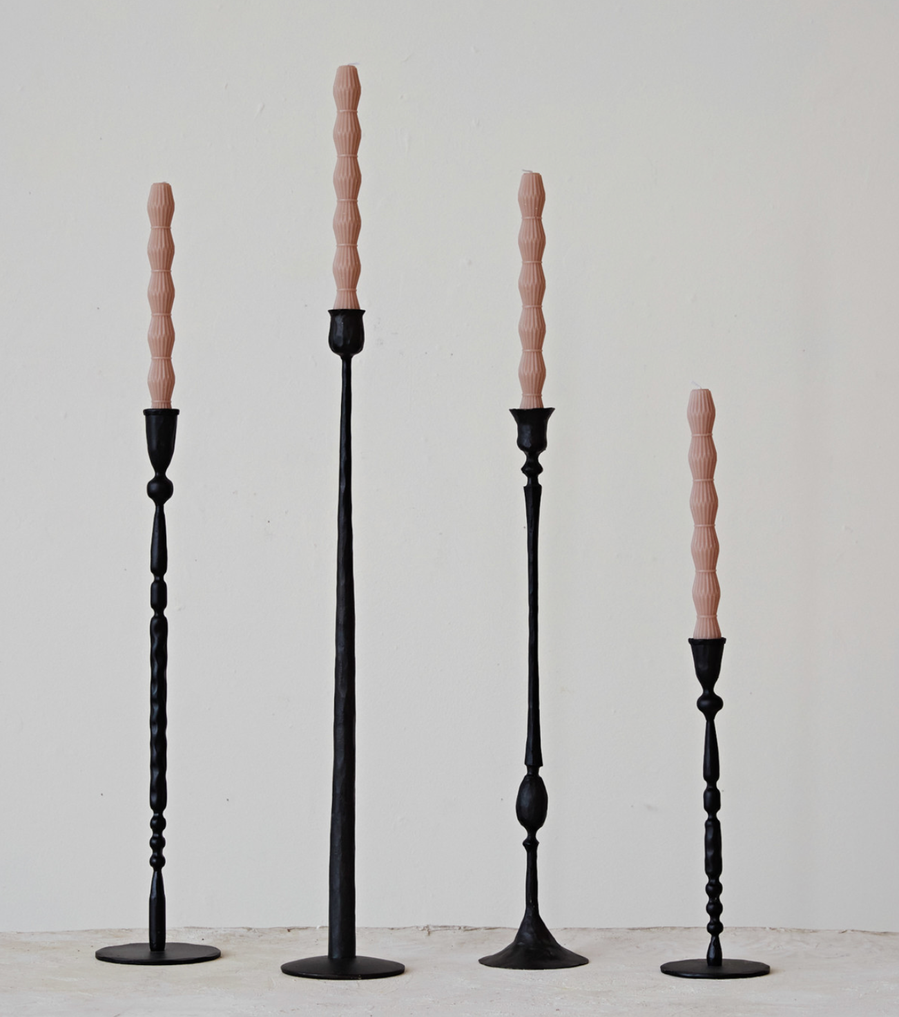 20" Hand-Forged Cast Iron Taper Holder, Black