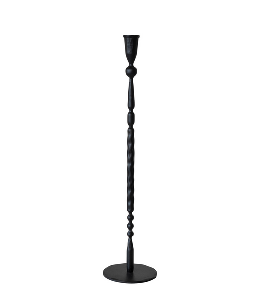 20" Hand-Forged Cast Iron Taper Holder, Black