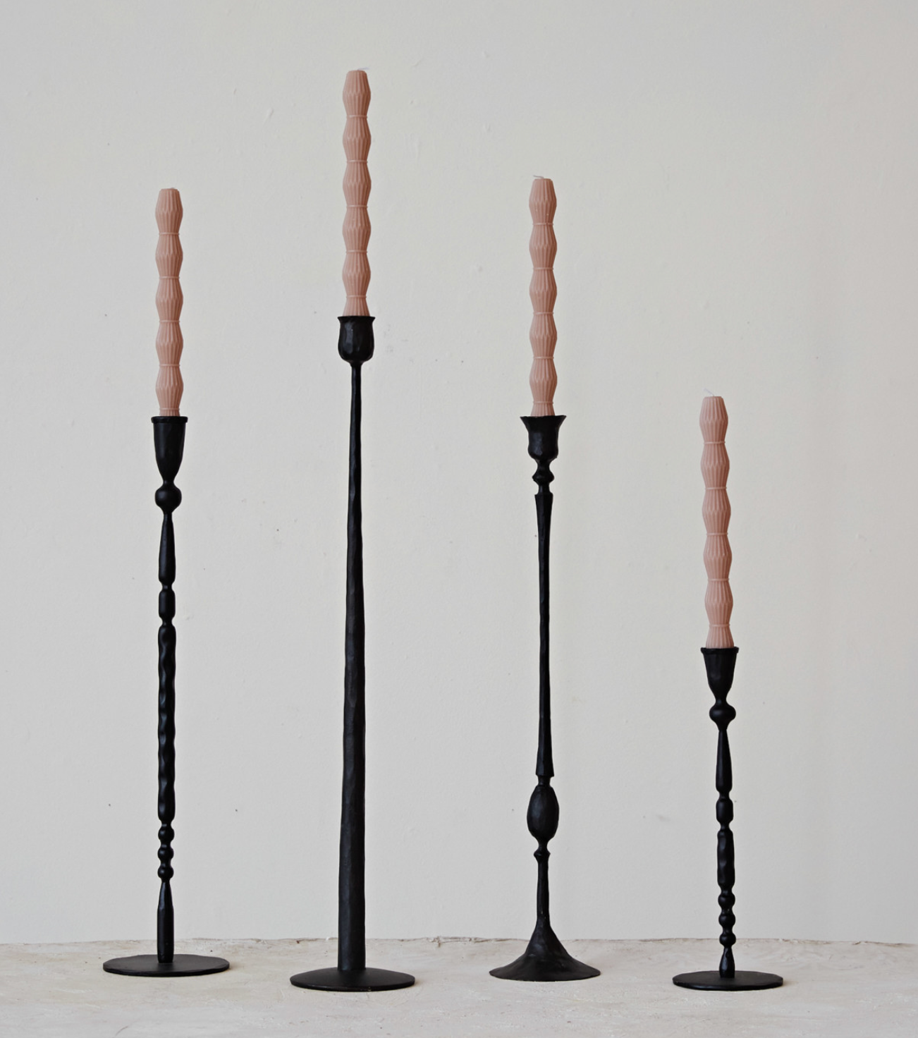 20" Hand-Forged Cast Iron Taper Holder, Black