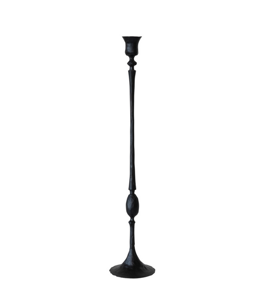 20" Hand-Forged Cast Iron Taper Holder, Black