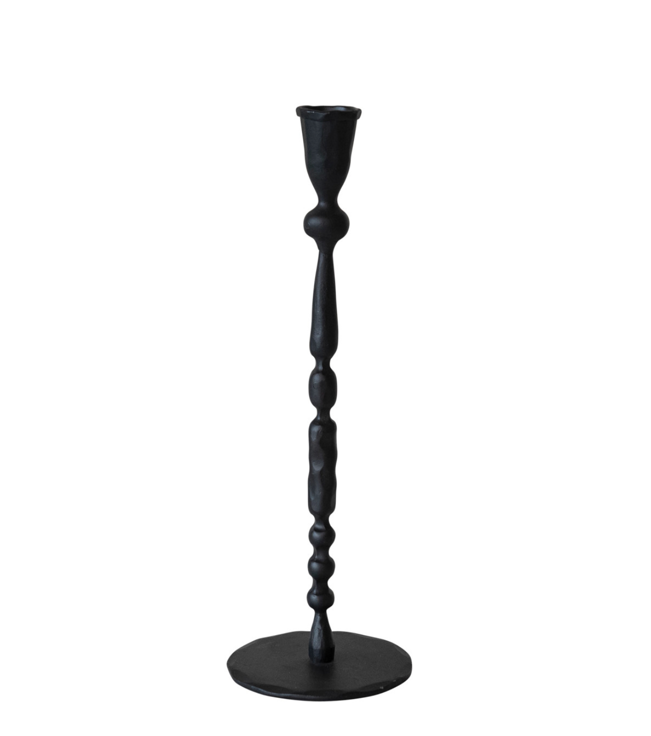 12" Hand-Forged Cast Iron Taper Holder, Black
