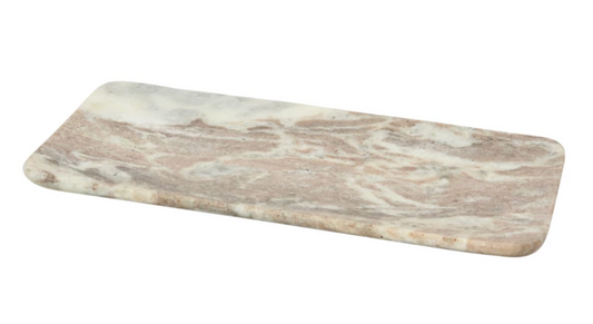 Beige and White Marble Serving Tray