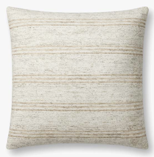 Amber Lewis Zephyr Ivory/Natural Pillow Poly-Filled 18"x18"