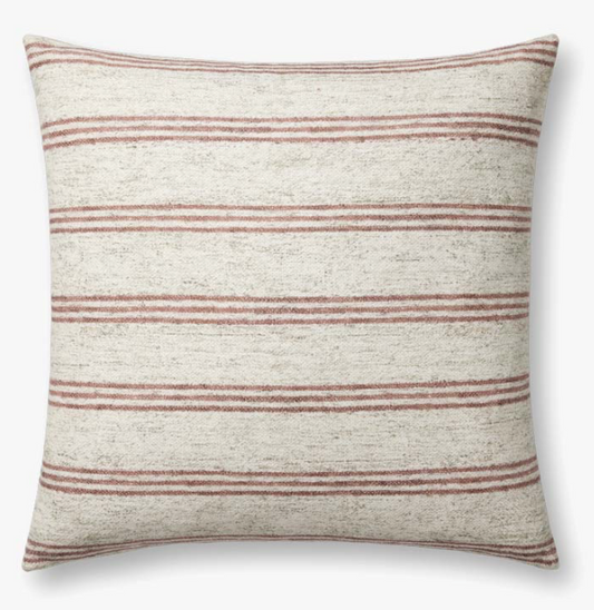 Amber Lewis x Loloi Zephyr Natural/Wine Pillow 22"x22"