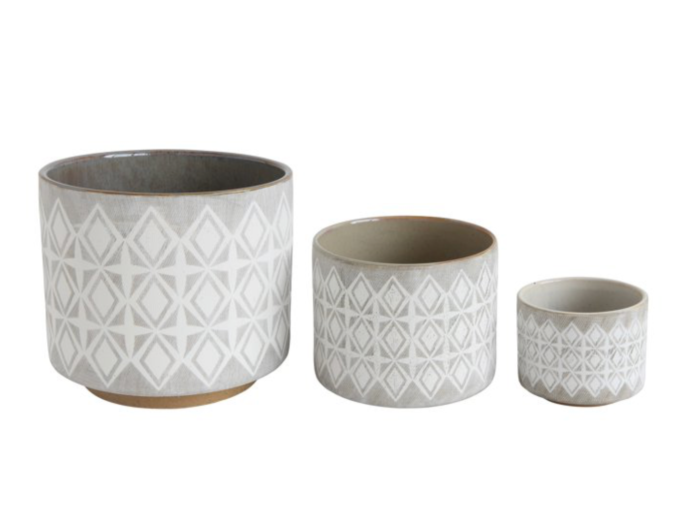 Geometric Stoneware Planter