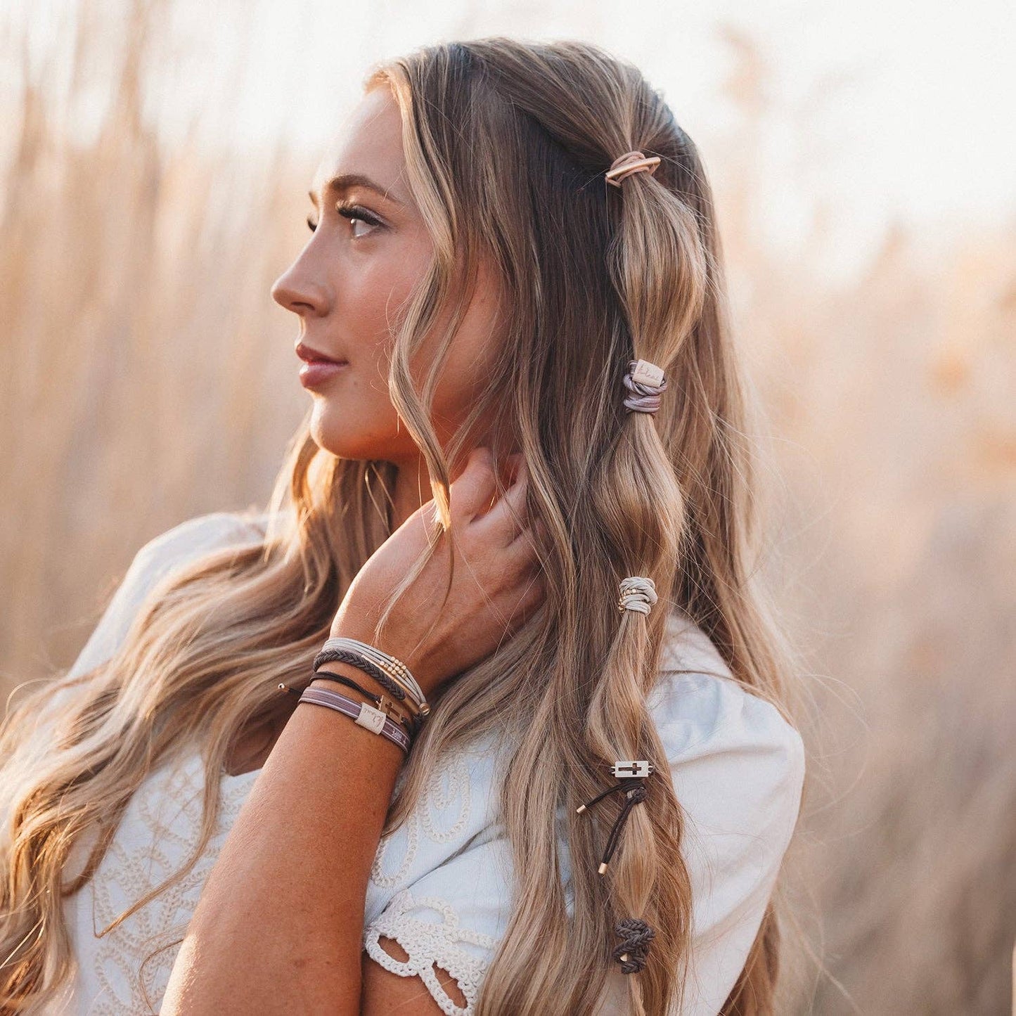 Faith Hair Tie Bracelet Set – Medium