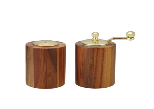 Acacia Wood Salt Shaker & Pepper Mill Set